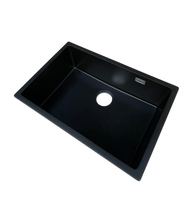 Évier carré simple en résine de quartz noir, fait main, haute qualité, résistant aux rayures, en promotion, pour salle de bain et cuisine