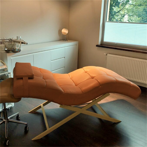 Table de massage et de soin incurvée noire, design de luxe, personnalisée, portable, pour salon, cils, visage, spa, salon de beauté et salon de séjour - Product Image 2