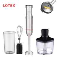 Mixeur Plongeant Électrique Multifonctionnel à Commande par Bouton Poussoir, Lames en Acier Inoxydable, 21 Vitesses Variables Personnalisables