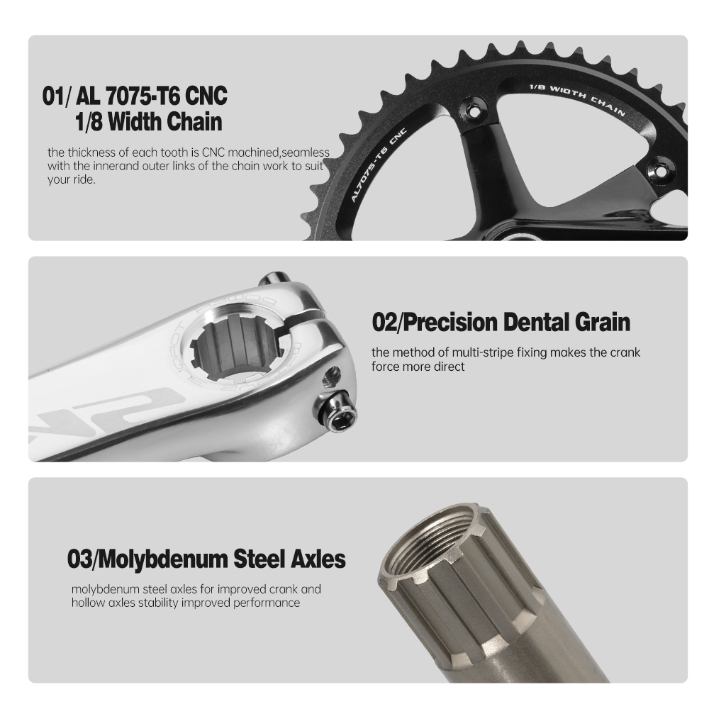 Skeace BCD 144mm Fixie Bike Racing Crankset - 165mm, 48T