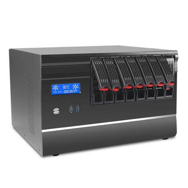 Cloud NAS 8 Bay Small Tower Case Micro ATX Mini ITX Server Chassis with SATA Backplane Network Attached Storage