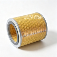 Élément de filtre à air, média filtrant plissé avec cage en maille diamantée, embouts argentés, joint en caoutchouc pour moteur et compresseur