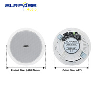 Haut-parleur encastré au plafond sans fil Bluetooth BT510 SURPASS 6,5 pouces, son stéréo home cinéma