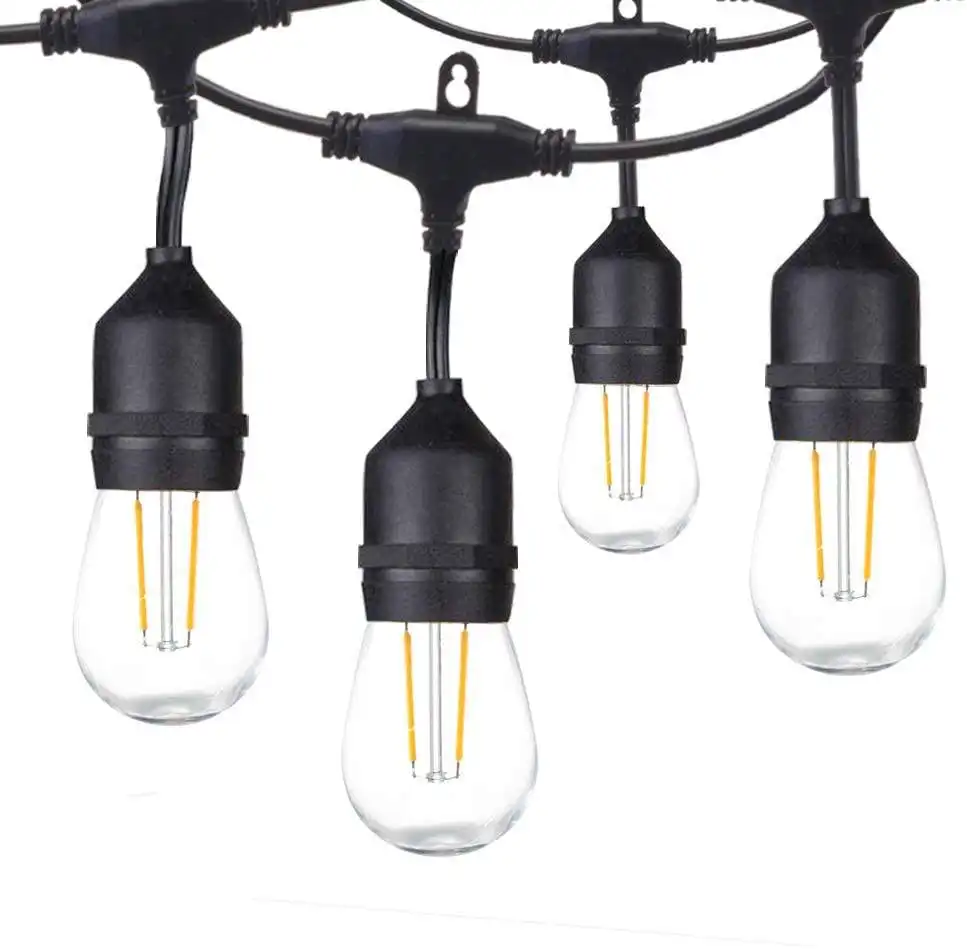 Best quality connectable 24ft edison bulb outdoor led string lights led light for christmas restaurant decoration