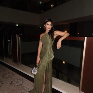 Vestido <span class=keywords><strong>de</strong></span> noche elegante para mujer, <span class=keywords><strong>de</strong></span> un solo hombro, con ilusión óptica, <span class=keywords><strong>de</strong></span> cachemira, silueta lápiz, largo hasta el suelo, con cintas, <span class=keywords><strong>de</strong></span> secado rápido - Product Image 4