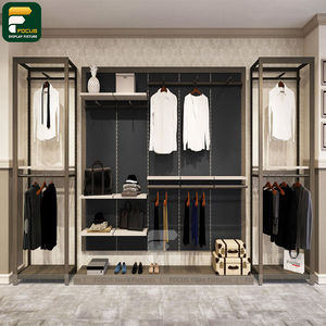 Présentoir de Magasin de Mode Moderne, Étagère Murale Modulaire, Armoire à Vêtements Suspendus, Étagère en Verre, Centre de Présentation - Product Image 2