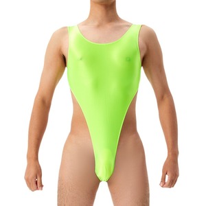 ชุดบอดี้สูทจั๊มพ์สูทแบบเปิดหลัง คิง แมคกรีน สตาร์ เมน ผ้าเงา คอลึก ทรงจ็อคสแตรป สายรัดเอวสูง - Product Image 5