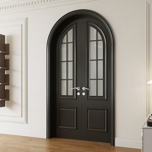 Double <span class=keywords><strong>porte</strong></span> en bois massif moderne style crème française arquée imperméable pour l'intérieur magasins de vêtements américains chambres à coucher - Product Image 5