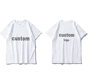 High Quality Pure Cotton <strong>Plain</strong> <strong>White</strong> Mens T Shirt Custom Logo Pattern for Printing Men's T-shirts Short Sleeve <strong>Tee</strong> with Logo - Product Image 1