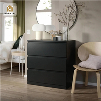 Commode blanche minimaliste moderne sans poignées HarmTai à 3 tiroirs avec organisateur de rangement pour chambre à coucher et armoire à vêtements