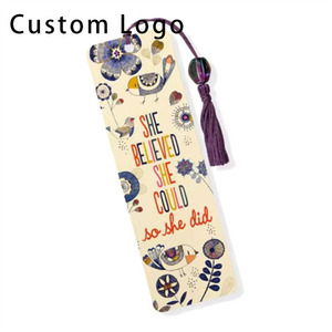 Customized Small Rectangle Paper Bookmarks with Tassel, Eco-friendly for Business Promotions - Product Image 3