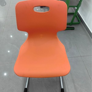 Office Plastic Chair Orange Polypropylene Steel Legs Stackable Minimalist Design <b>Large</b> Size Student <b>Desk</b> Chair - Product Image 2