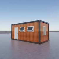 Maison conteneur toutes saisons avec une esthétique hautement esthétique, couleur bois grainé et design personnalisé pour un espace familial moderne et durable