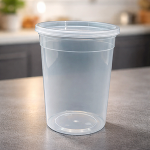 Leakproof Disposable Deli Cup Food Storage Containers with Airtight <b>Lids</b> <b>Microwave</b> Safe Round Plastic Bowls for Soup Prep - Product Image 3