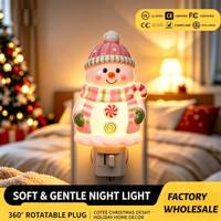 Lampe de nuit LED en forme de bonhomme de neige de Noël pastel, éclairage décoratif à brancher, décoration de maison pour les fêtes, lumière douce et chaude, cadeau, vente en gros