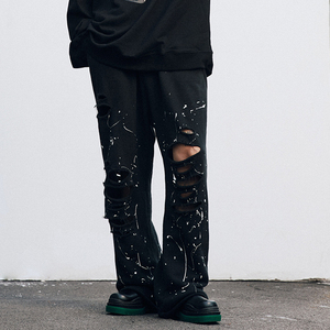 Bán Buôn Tùy Chỉnh Cậu Bé Thời Trang Phố Màu Đen Chuông Đáy Của Người Đàn Ông Thể Thao Quần Quần Cổ Điển Đau Khổ Pantd - Product Image 3