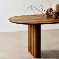 Table et chaises de salle à manger en bois massif nordique, design moderne créatif et simple, forme ovale, meubles de salle à manger pour la maison