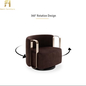 High End Luxus Braun Leder Einzels tuhl Wohn möbel Stoff Arm Liegestuhl Für Wohnzimmer - Product Image 6