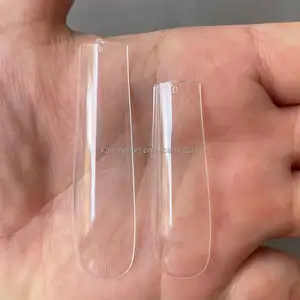 透明凝胶x全盖3Xl方形XXL延伸假指甲弯曲压在指甲上软凝胶超长指甲尖