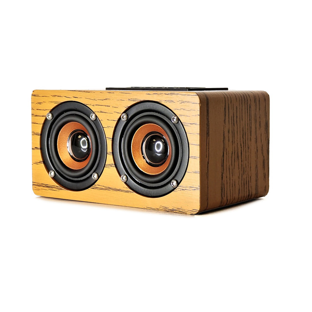High Sound Quality Portable 6 Inches MDF Wooden Box Wireless Blueteeth Speaker With 1500mAh Certified Rechargeable Battery