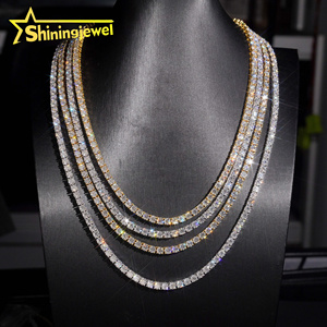 Collar de Cadena de Tenis de 4mm con Moissanita VVS D de Joyería Hip Hop en Plata 925, Estilo Iced Out, También Pulsera, Envío Rápido desde Almacén en EE. UU. - Product Image 3