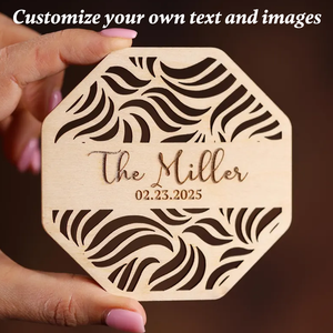 Sottobicchieri <span class=keywords><strong>in</strong></span> <span class=keywords><strong>Legno</strong></span> Traforato Personalizzati, Stile Rustico, Bomboniere e Decorazioni per la Casa - Product Image 2