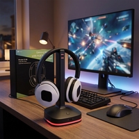 Casque de jeu sans fil G986C ENC avec micro double 2.4G et faible latence, design supra-auriculaire