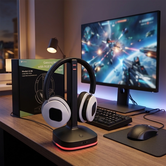 G986C ENC Mic Dual 2.4G and Low Latency Over Ear Design Wireless Gaming Headset Headphones