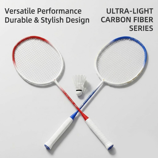Ultra Light Carbon Fiber Badminton Racket Durable Single Racket Men's and Women's Training Competition Professional