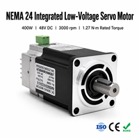 Motor Servo DC de Bajo Voltaje Integrado 48V 400W 1.27N.m 3000rpm 60mm NEMA24 con Codificador Absoluto de 17 bits IP54 y Controlador RS485 CAN
