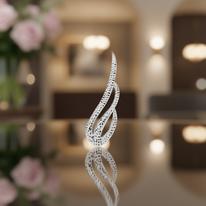 Orecchini a polsino alla moda bianchi champagne per donna, in lega con cristalli e strass, micro inserti, gioielli alla moda per feste E1205 - Product Image 2