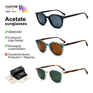 Lunettes de soleil de haute qualité avec protection UV400, monture ronde classique en bio-acétate, lunettes de soleil unisexes, lunettes de soleil personnalisées tendance - Product Image 2