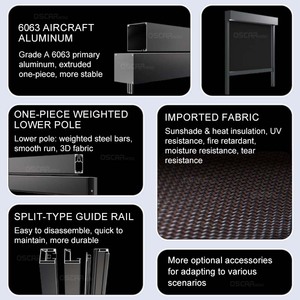 Cơ giới không thấm nước ngoài trời Rèm Patio ban công vườn Zip theo dõi màn hình bóng râm Windproof Con lăn rèm - Product Image 2