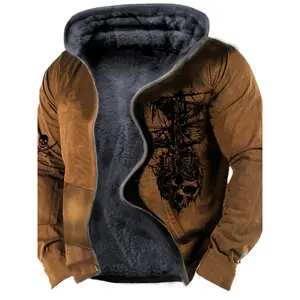 Wholesale OEM ODM Men's Full Zip Hoodie Jacket Plus Size Knight Templar Hoodie Pullover Abrasion-resistant Gym Fitness Outfit