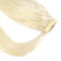 K.SWIGS Extensions de cheveux chinois naturels ondulés, queue de cheval Remy, cheveux humains vierges non traités, cuticules alignées, fabriquées à la machine