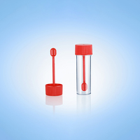 Contenedor de muestra de taburete de orina desechable de 25ml con cuchara Contenedor de taburete con pegatina