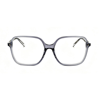 Montures de lunettes optiques carrées surdimensionnées en acétate de cellulose pour myopie avec charnières à ressort