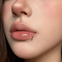 Nouveau Piercing Labret Tendance en Acier Chirurgical 316L, Motif Quatre Cœurs en Rangée, à Dos Plat, pour Lèvre, Hélix et Tragus, 16G