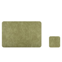 Ensemble cadeau d'affaires écologique de haute qualité au design classique, sous-verres en cuir et tapis de table basse pour la protection des tasses