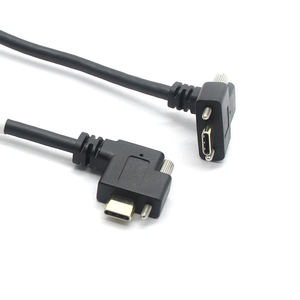 Curva lateral personalizada de fábrica de China, con un tornillo a un enchufe de curva lateral de dos tornillos, cable de panel de dispositivo digital fijo - Product Image 3