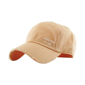 Casquettes de baseball structurées à 6 panneaux, à visière incurvée, avec boucle, logo imprimé par transfert thermique personnalisé, effet vieilli, pour le sport et le quotidien, à faible taxabilité - Product Image 2