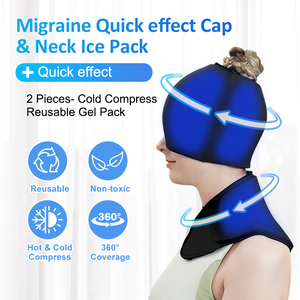 Gorra de cabeza de hielo <span class=keywords><strong>para</strong></span> <span class=keywords><strong>migraña</strong></span> ajustable de compresión de gel suave con logotipo personalizado superventas <span class=keywords><strong>para</strong></span> dolor de cabeza y <span class=keywords><strong>migraña</strong></span> - Product Image 5