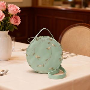 Tas Bordir Bulat Malam Hari Bahan Kulit PU Motif Bunga Clutch Elegan Tas Tangan Wanita untuk Pesta Pernikahan Acara Malam Hari - Product Image 6