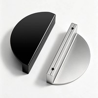 Poignées de meuble modernes demi-lune en alliage d'aluminium or et noir pour armoires de cuisine, portes de placards, commodes, chambres et salles de bain