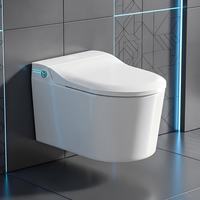 Toilette intelligente sans réservoir à nettoyage automatique, murale, électrique, pour salle de bain moderne d'hôtellerie (vente en gros)