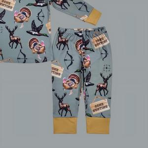 Pijamas de Seda de Manga Larga para Niños, Diseño de Pato Mallard y Pavo Gris, Venta al Por Mayor, Alta Calidad, Boutique, Gran Oferta, Nueva Llegada, Listo para Enviar - Product Image 4