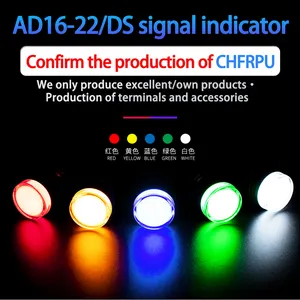 AC220-380V lampu LED indikator lampu Pilot peralatan sinyal Led 22mm dudukan Panel AD16-22