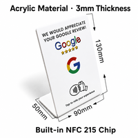 Stand Review NFC215 Akrilik atau PVC Kustom dengan Kode QR Tercetak dan Tanda Umpan Balik Meja untuk Resepsi Hotel dan Toko