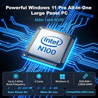 Panel PC Todo en Uno de 21.5 Pulgadas con Pantalla Táctil Industrial sin Ventilador, Windows 11 Pro N100, 8GB DDR4, 128GB ROM, 1920x1080 IPS