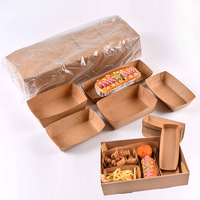 Boîtes personnalisées pour plateaux de charcuterie avec couvercle, emballage pour plateaux de brunch et de dégustation, boîte à emporter en papier kraft pour aliments
